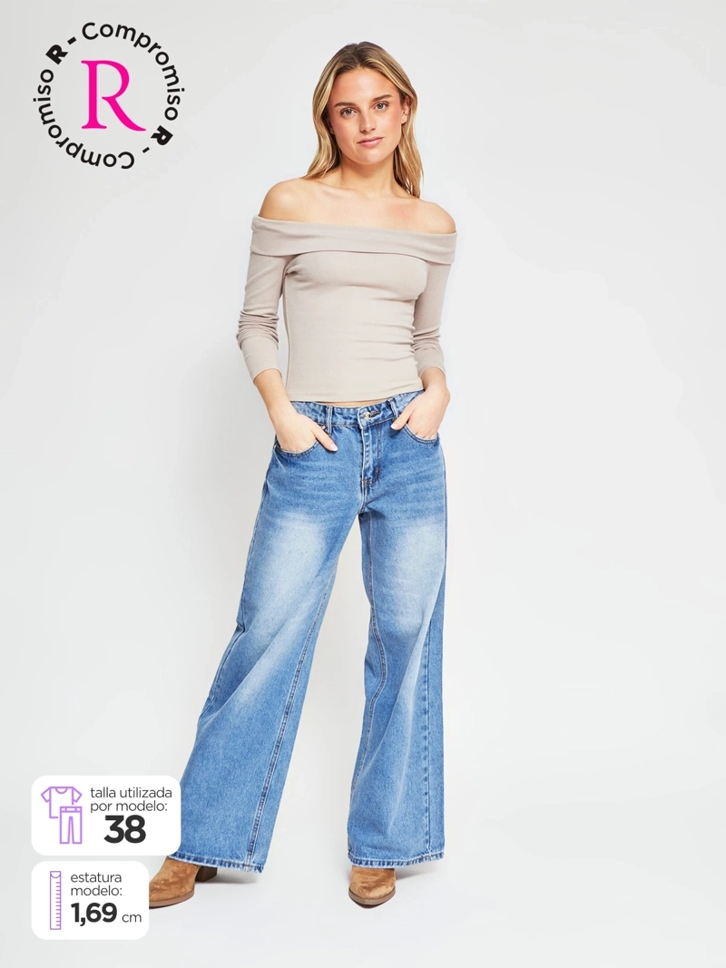 JEANS MUJER INDEX ALGODÓN BAGGY - 1