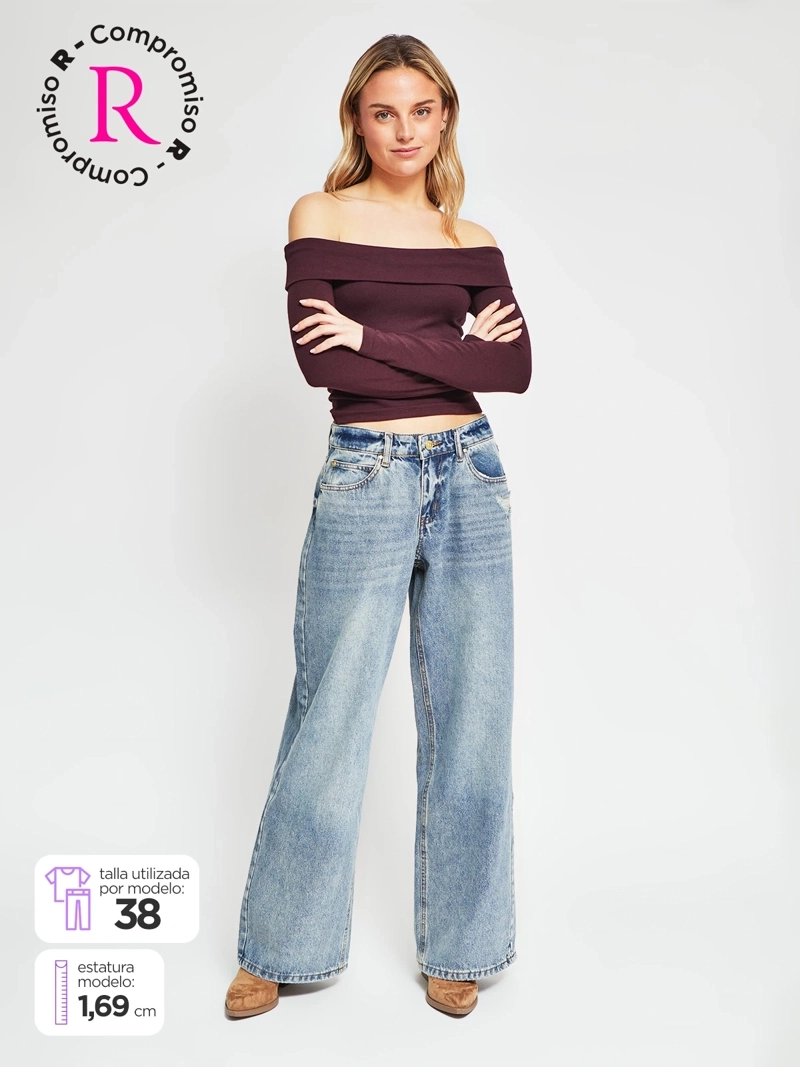 JEANS MUJER INDEX ALGODÓN BAGGY - 1