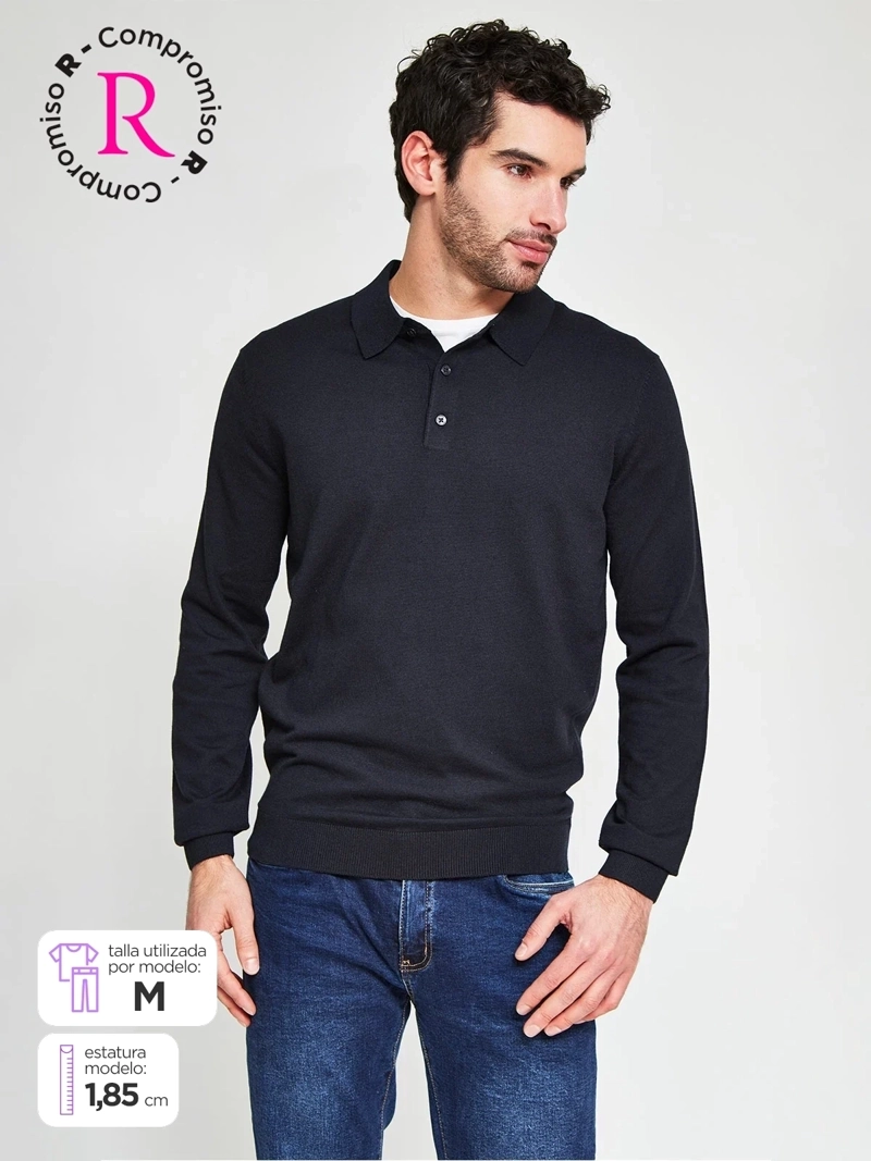 SWEATER HOMBRE MARQUIS ALGODÓN CUELLO POLO - 1