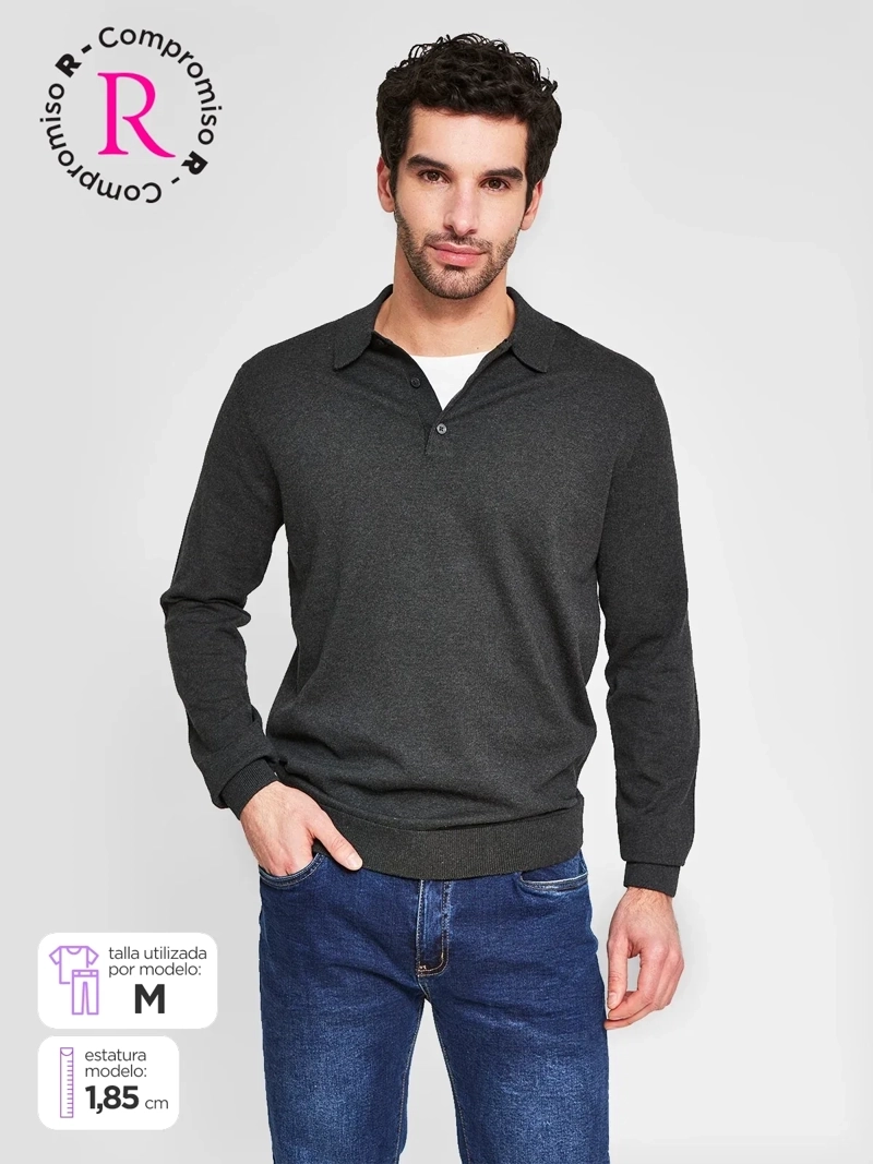 SWEATER HOMBRE MARQUIS ALGODÓN CUELLO POLO - 1