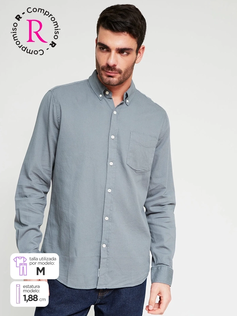 CAMISA HOMBRE REGATTA ALGODÓN MANGA LARGA - 1