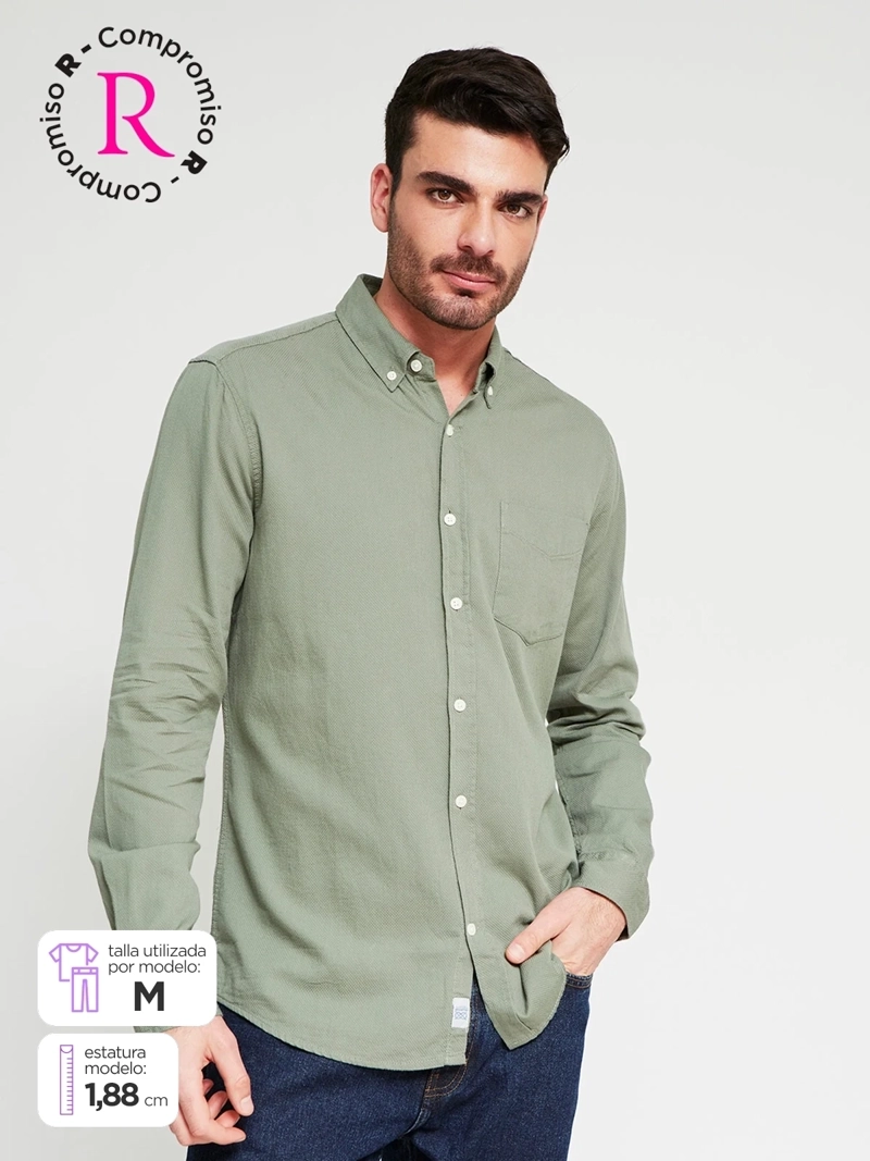 CAMISA HOMBRE REGATTA ALGODÓN MANGA LARGA - 1