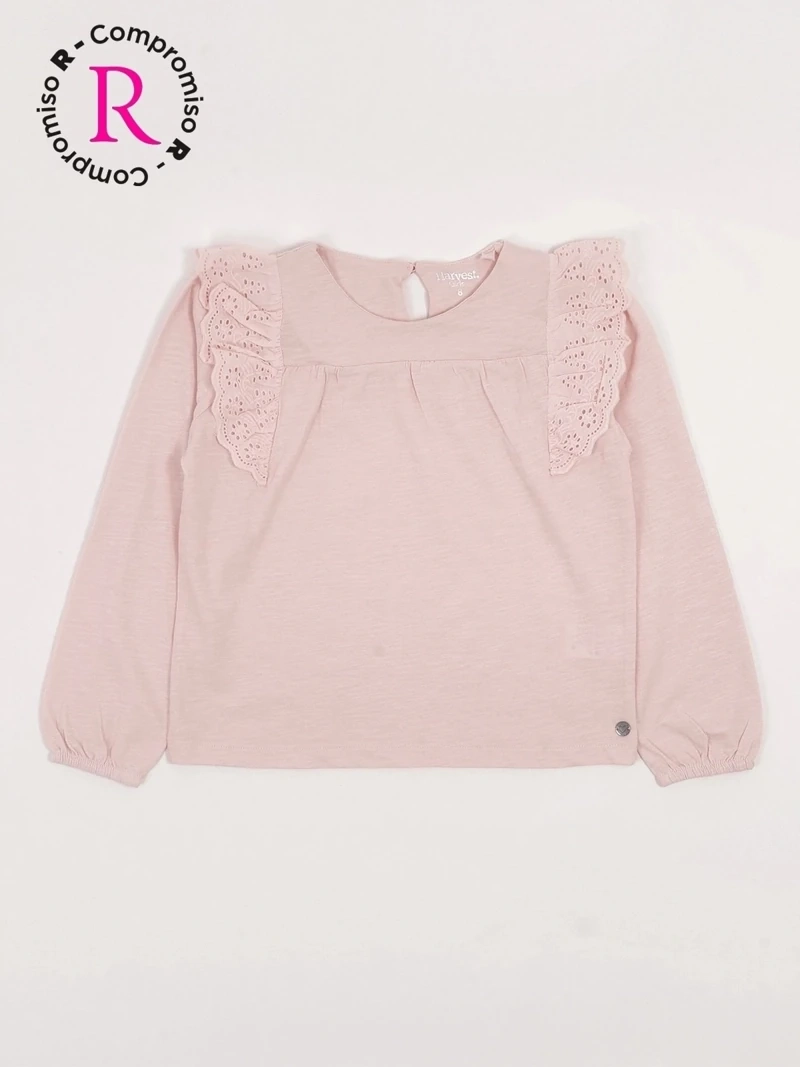POLERA NIÑA HARVEST ALGODÓN MANGA LARGA VUELOS - 3