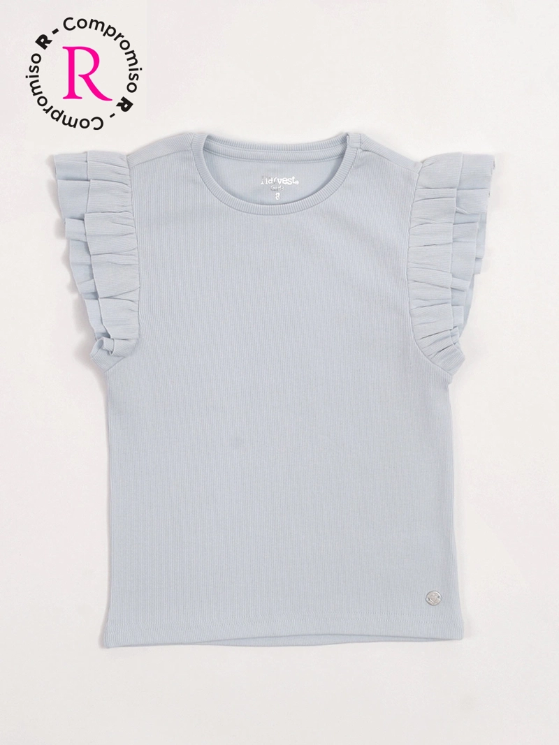 POLERA NIÑA HARVEST ALGODÓN SIN MANGAS VUELOS - 3