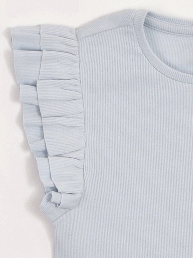 POLERA NIÑA HARVEST ALGODÓN SIN MANGAS VUELOS - 5