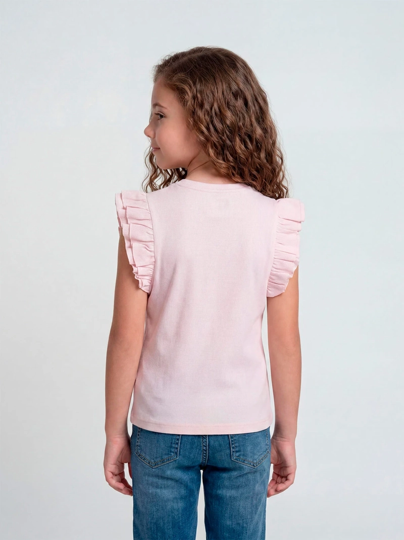 POLERA NIÑA HARVEST ALGODÓN SIN MANGAS VUELOS - 2