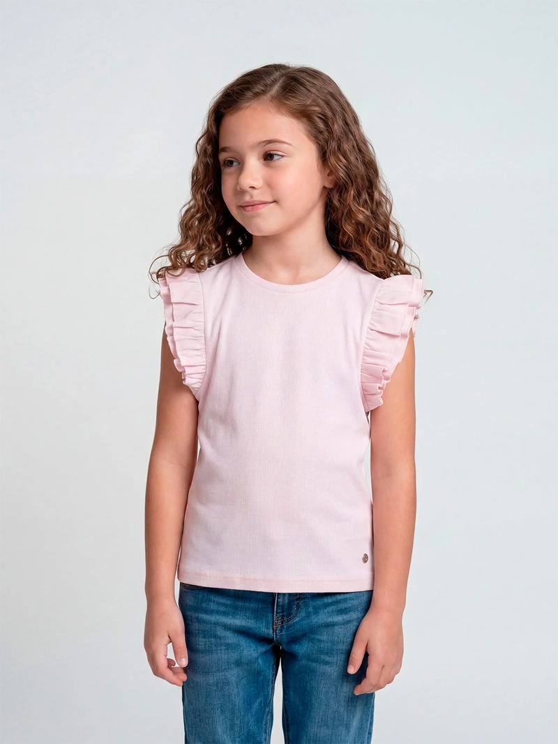 POLERA NIÑA HARVEST ALGODÓN SIN MANGAS VUELOS