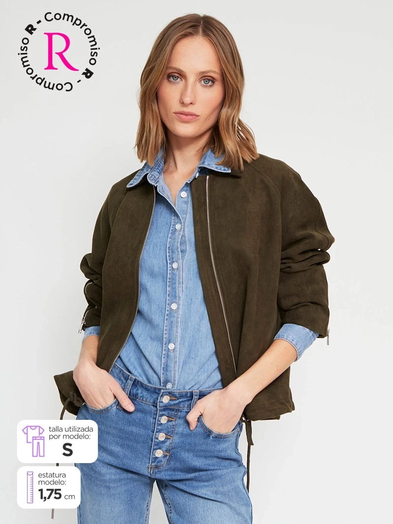 CHAQUETA MUJER MARQUIS BOMBER EFECTO PIEL - 1