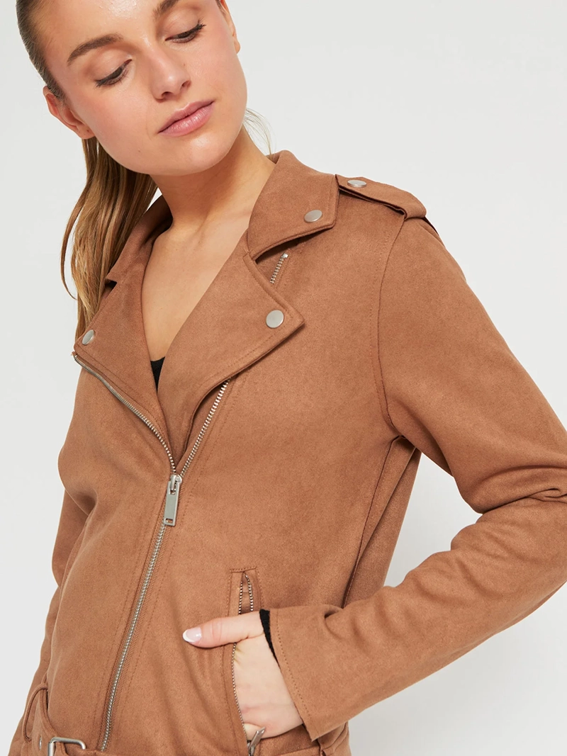 CHAQUETA MUJER INDEX CORTA BIKER EFECTO PIEL - 4