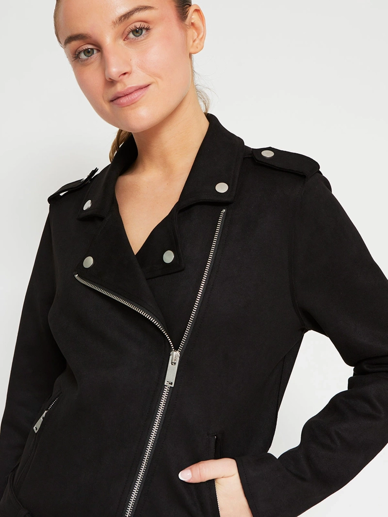 CHAQUETA MUJER INDEX CORTA BIKER EFECTO PIEL - 3