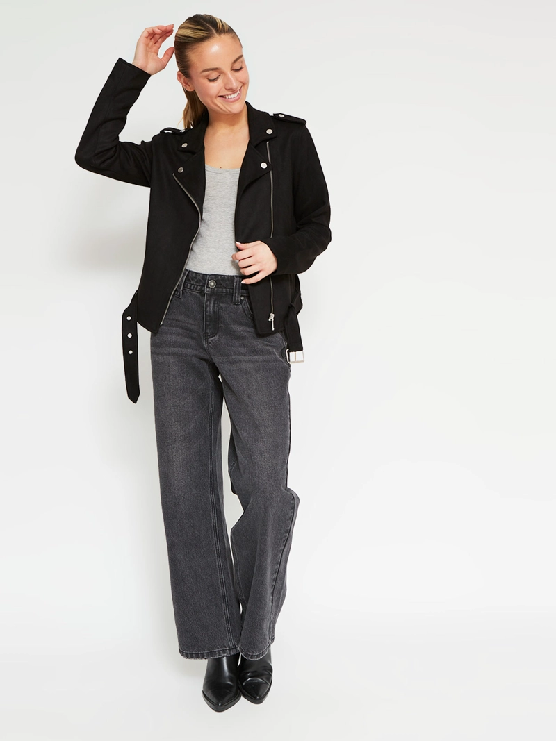 CHAQUETA MUJER INDEX CORTA BIKER EFECTO PIEL - 4