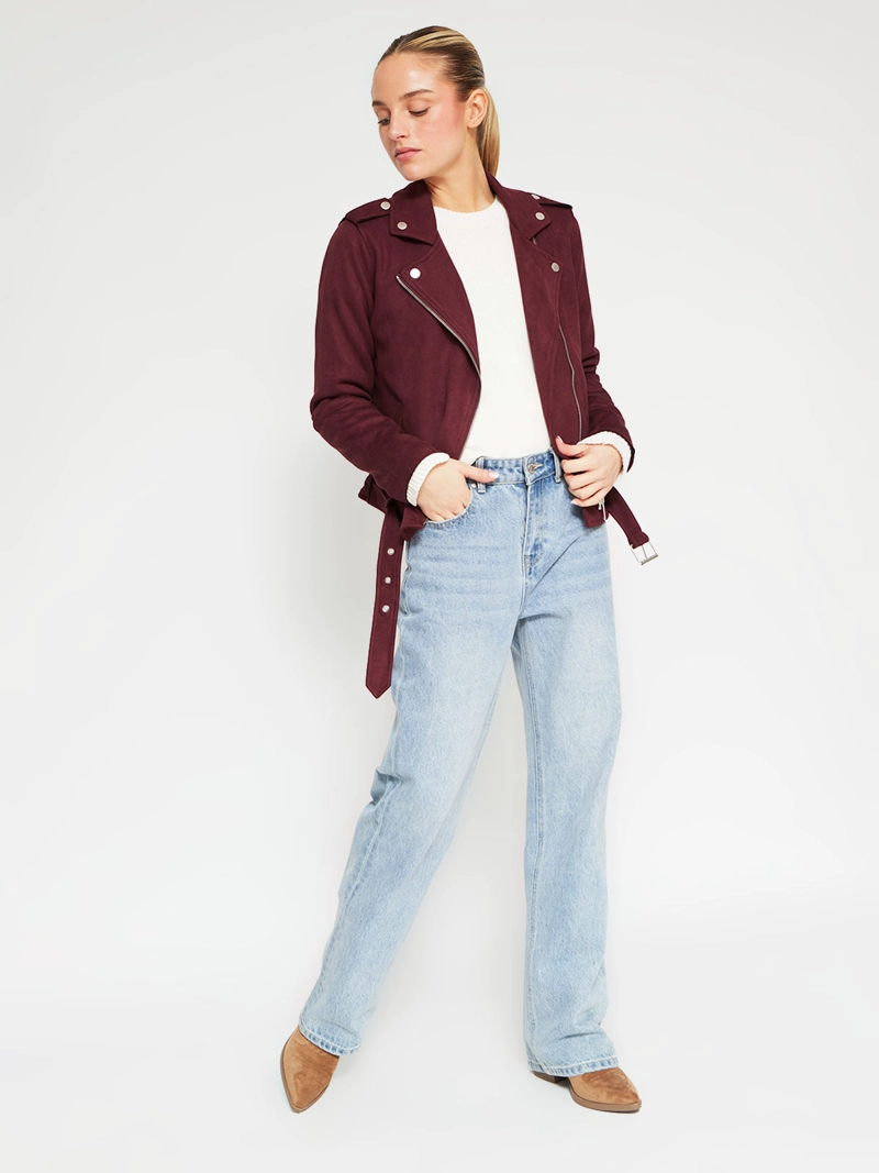 CHAQUETA MUJER INDEX CORTA BIKER EFECTO PIEL - 5