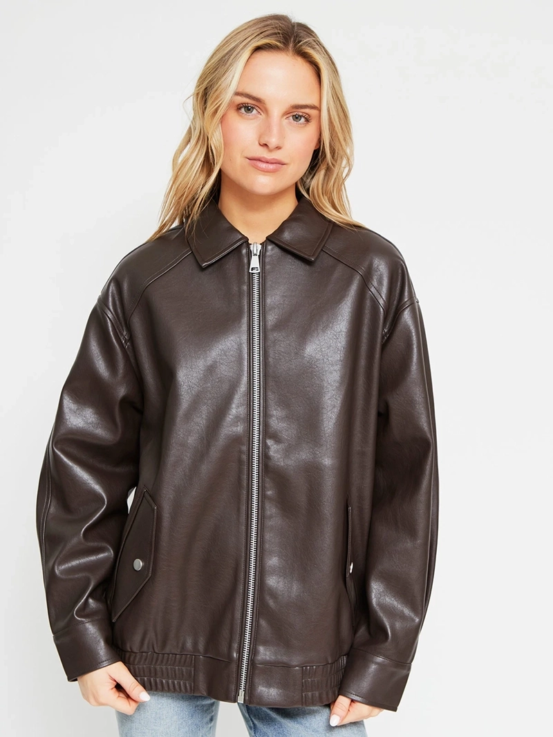 CHAQUETA MUJER INDEX BOMBER EFECTO PIEL - 2