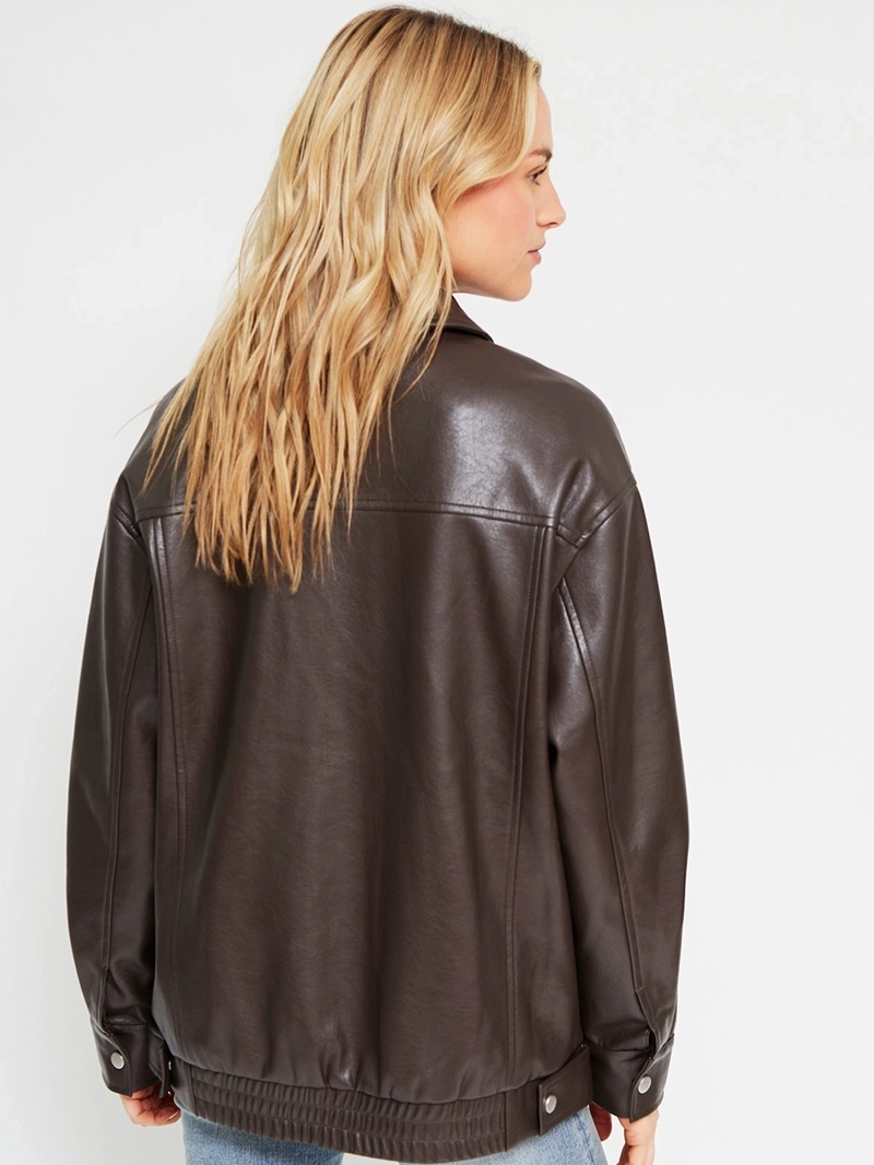 CHAQUETA MUJER INDEX BOMBER EFECTO PIEL - 3
