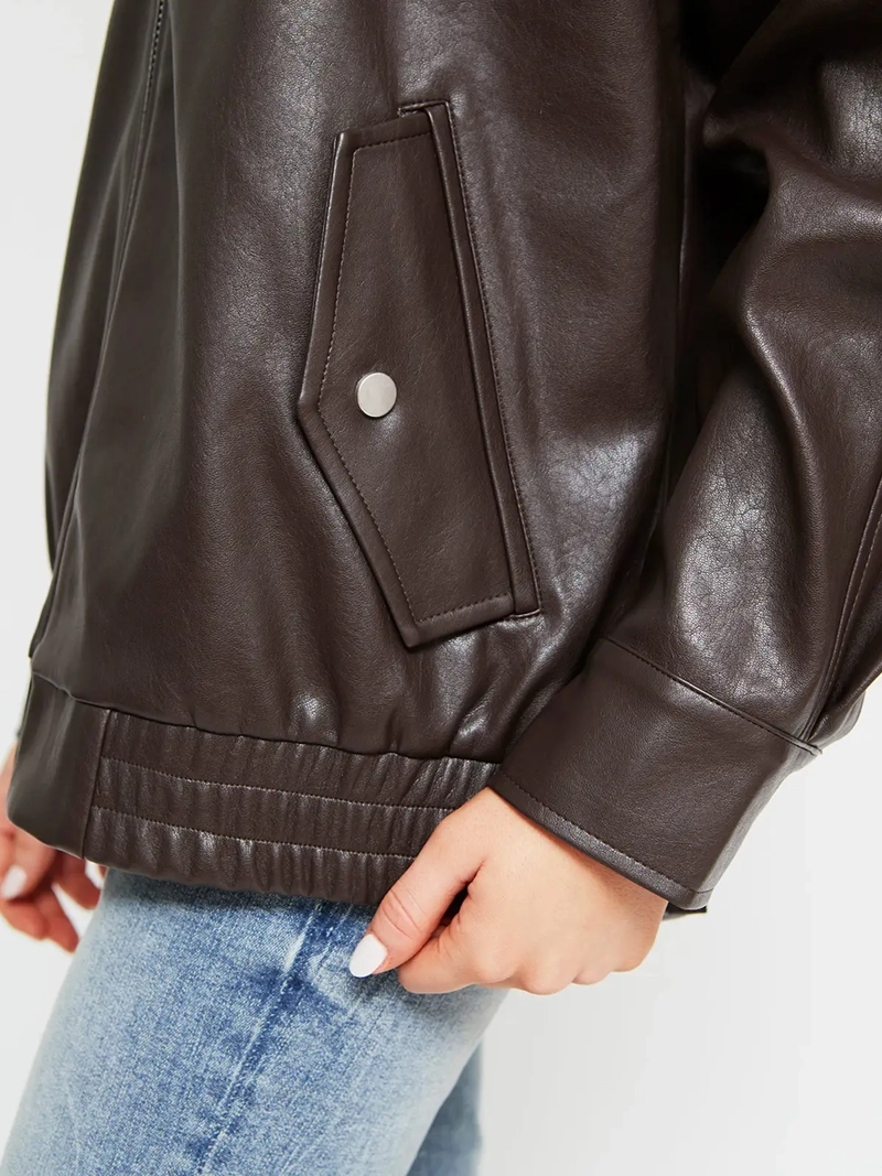 CHAQUETA MUJER INDEX BOMBER EFECTO PIEL - 4