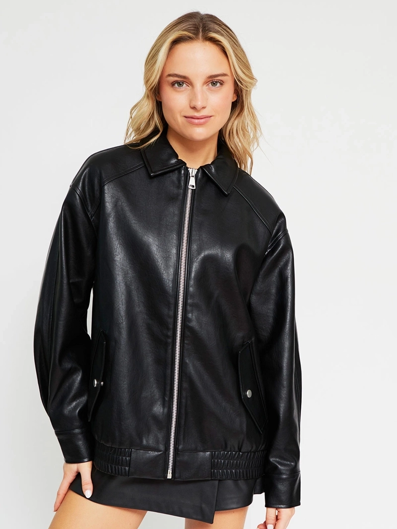CHAQUETA MUJER INDEX BOMBER EFECTO PIEL - 2