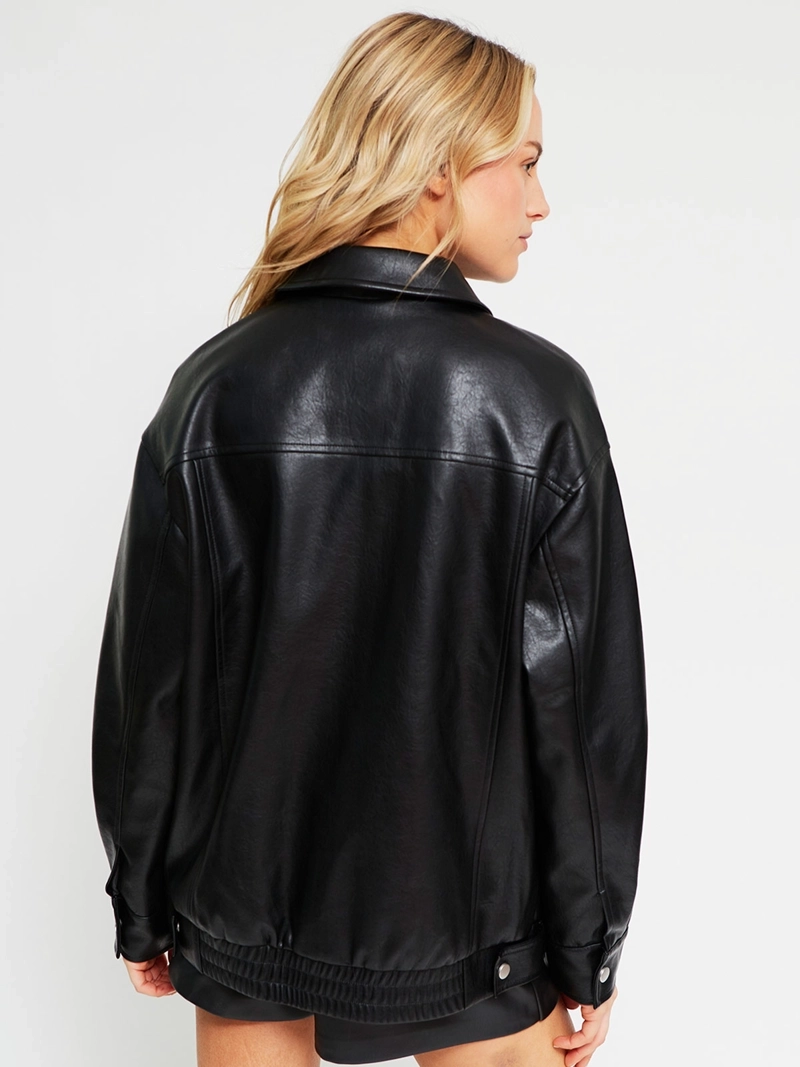 CHAQUETA MUJER INDEX BOMBER EFECTO PIEL - 3