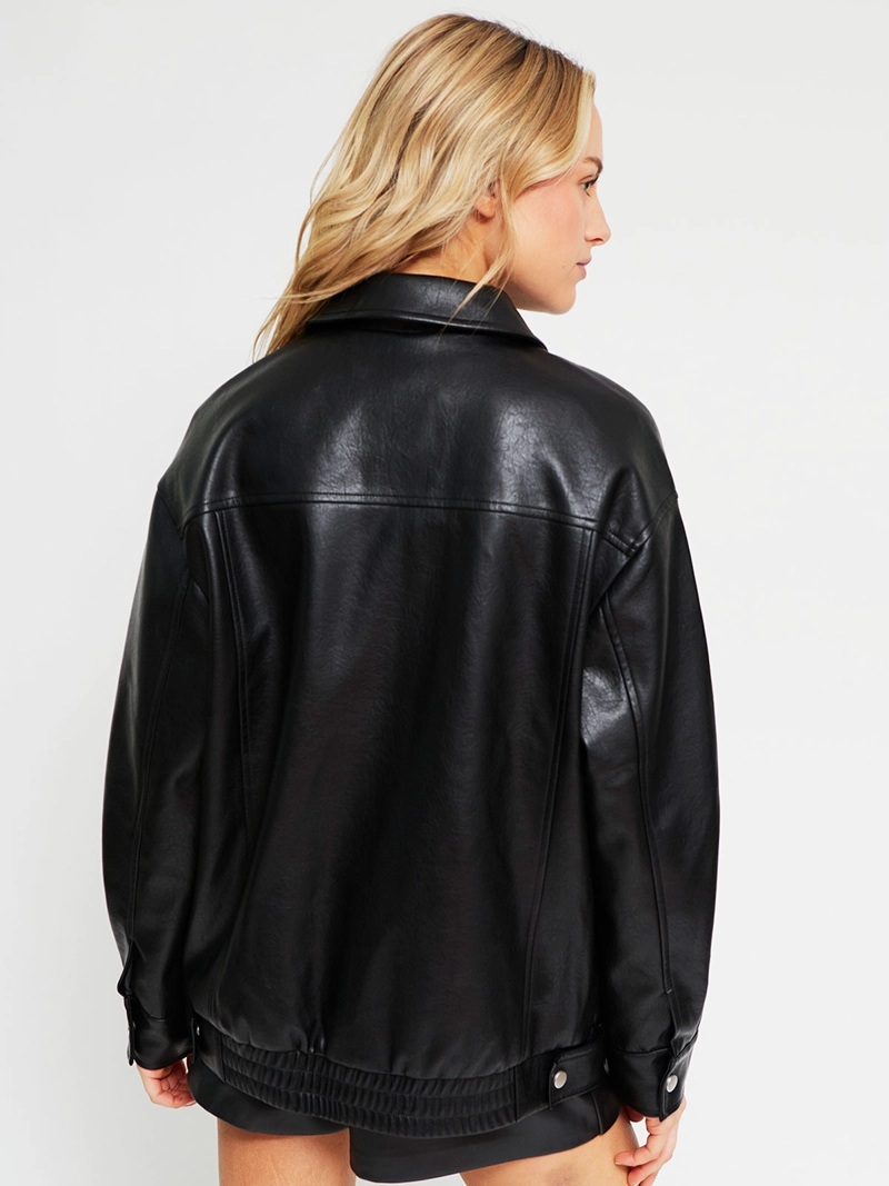 CHAQUETA MUJER INDEX BOMBER EFECTO PIEL - 3