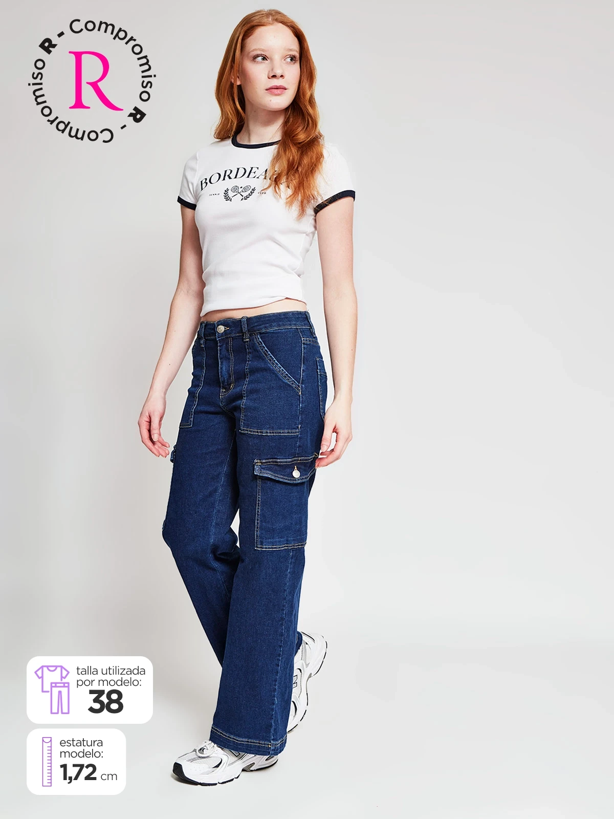 JEANS MUJER INDEX ALGODÓN CARGO - 1