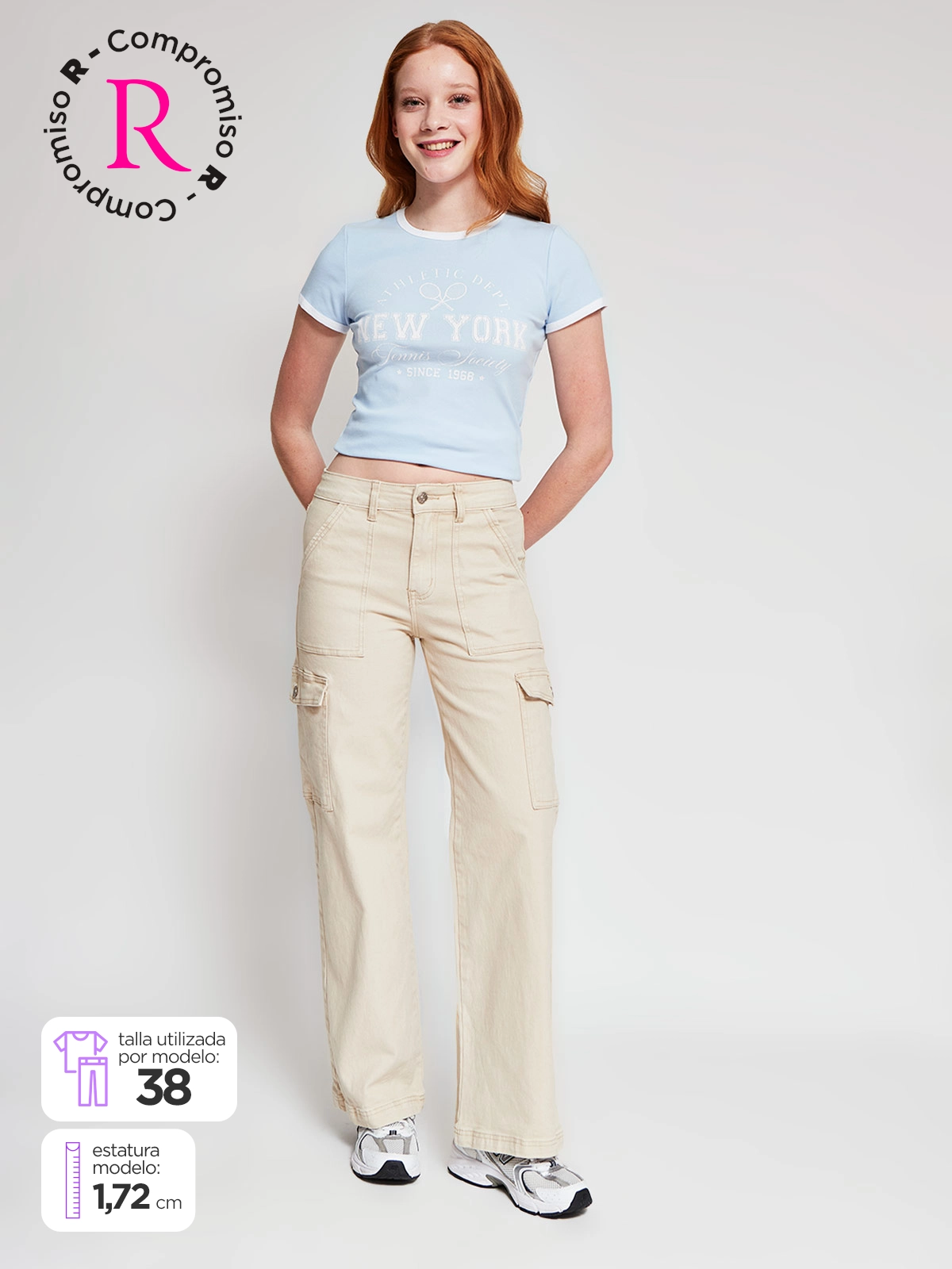JEANS MUJER INDEX ALGODÓN CARGO - 1