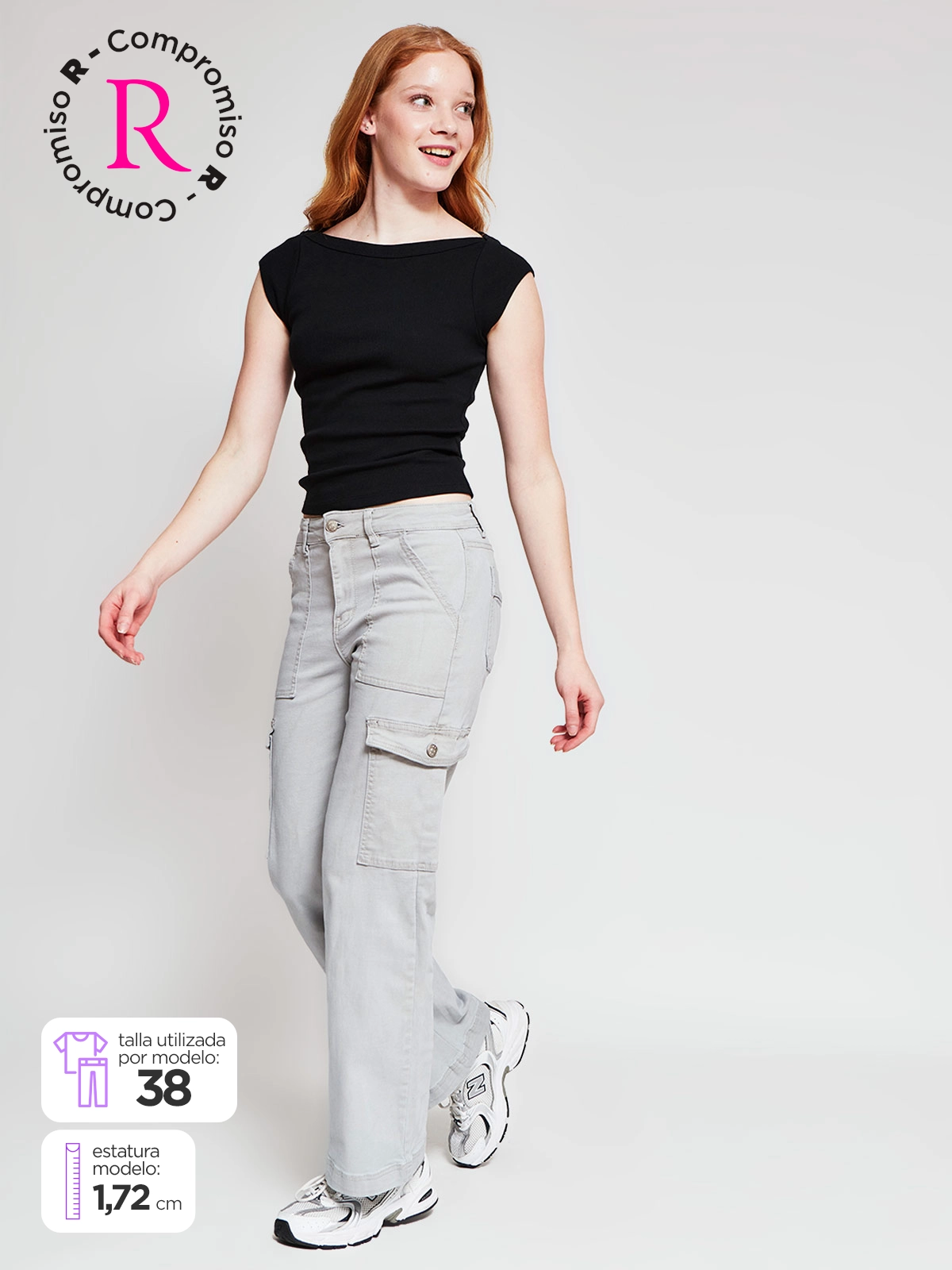 JEANS MUJER INDEX ALGODÓN CARGO - 1