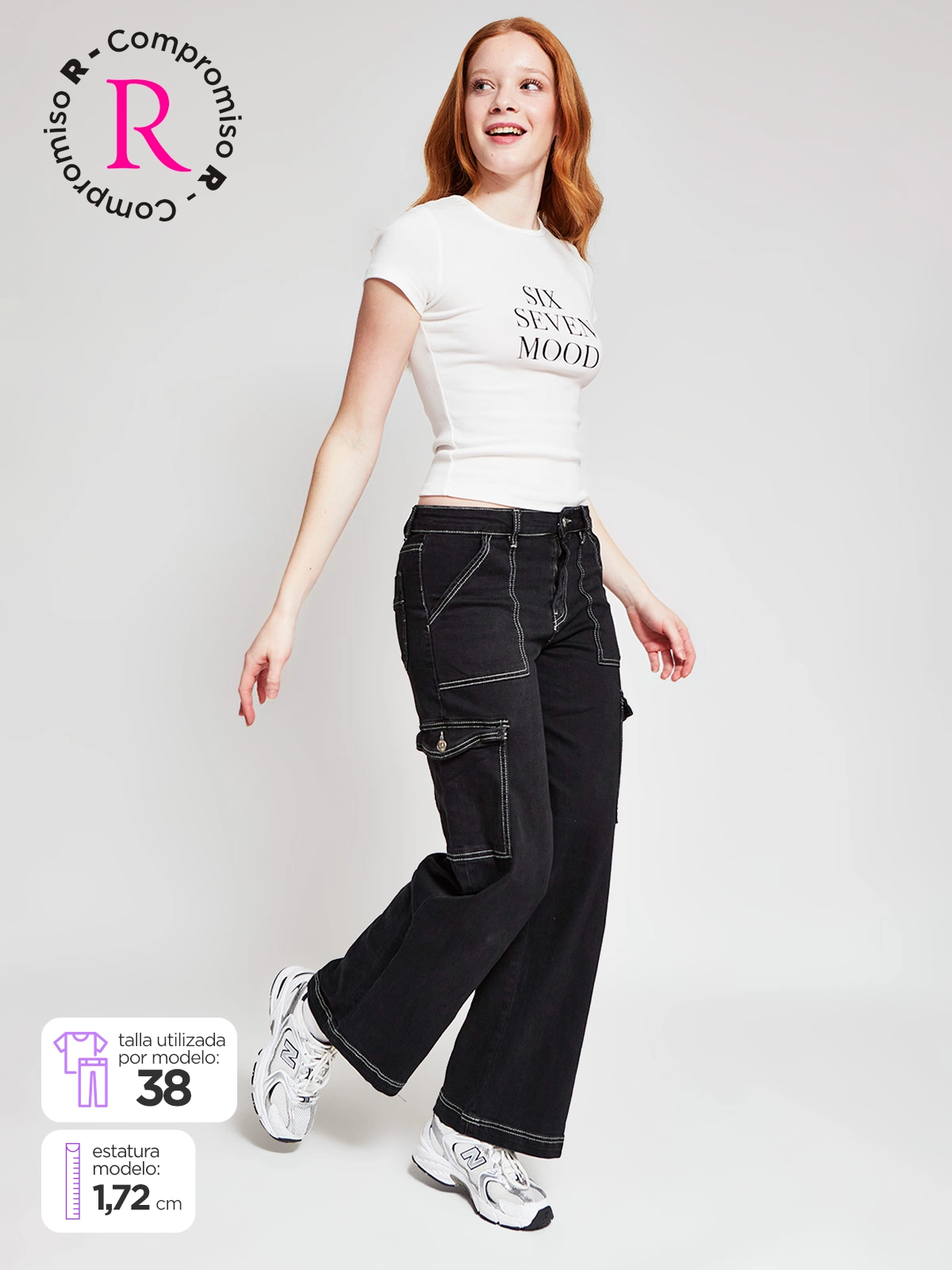 JEANS MUJER INDEX ALGODÓN CARGO - 1