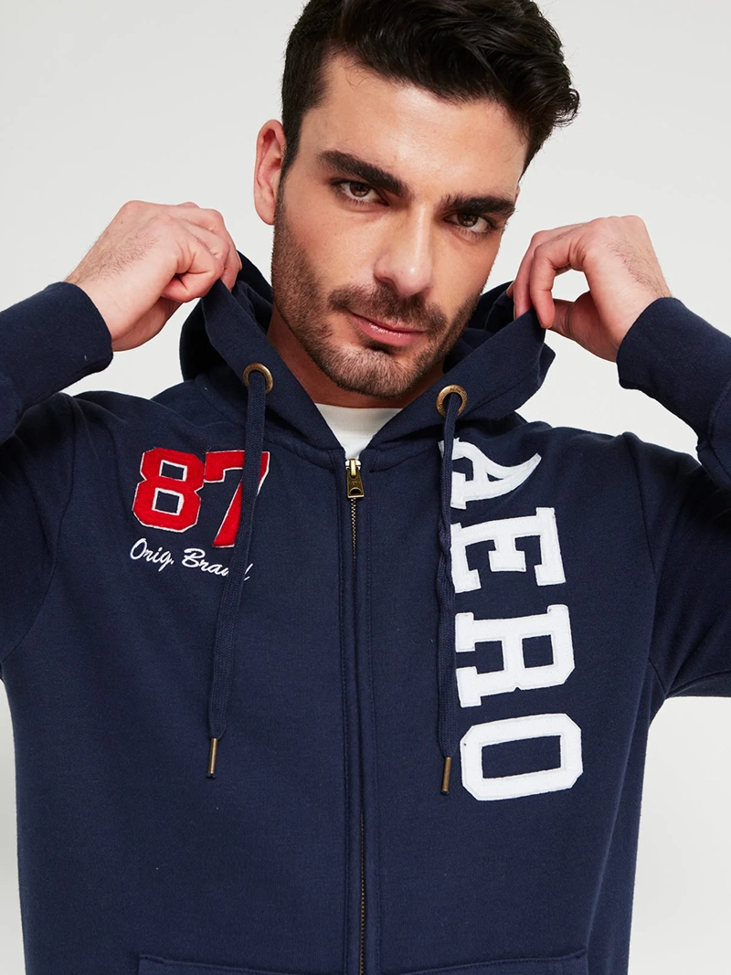 POLERÓN HOMBRE AEROPOSTALE ALGODÓN HOODIE PARCHES - 3