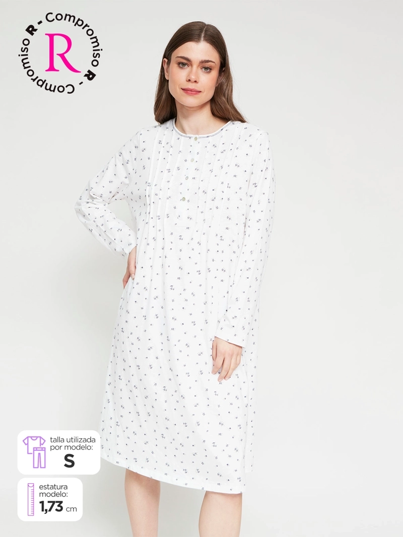 CAMISA DE DORMIR AZIZ MANGA LARGA