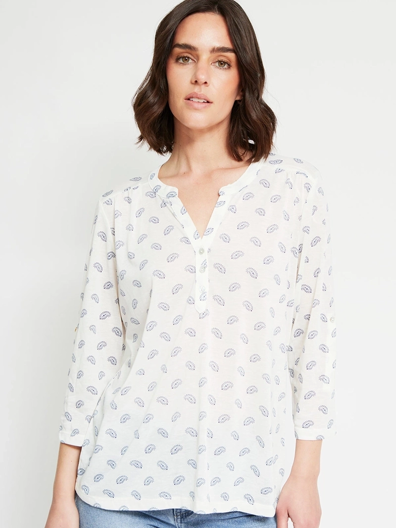 POLERA MUJER AZIZ MANGA 3/4 ESTAMPADA - 2