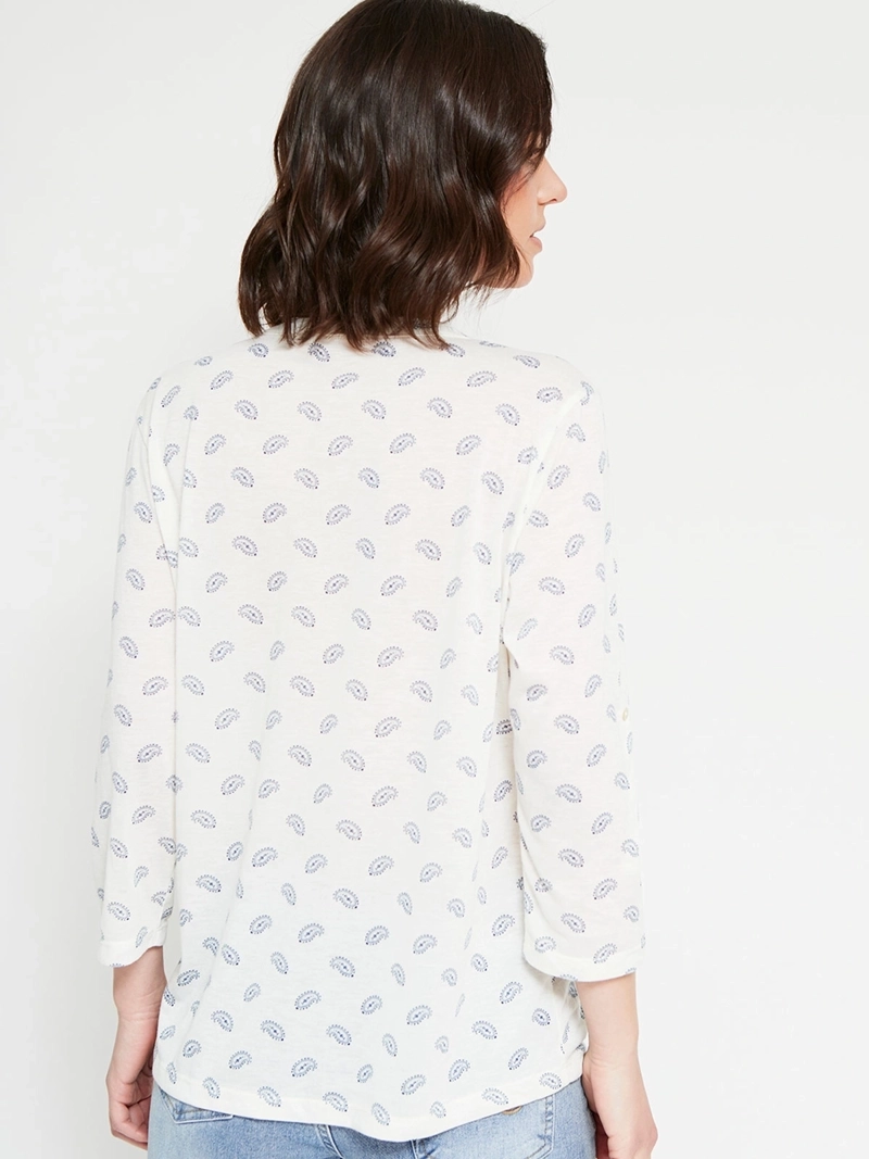 POLERA MUJER AZIZ MANGA 3/4 ESTAMPADA - 3