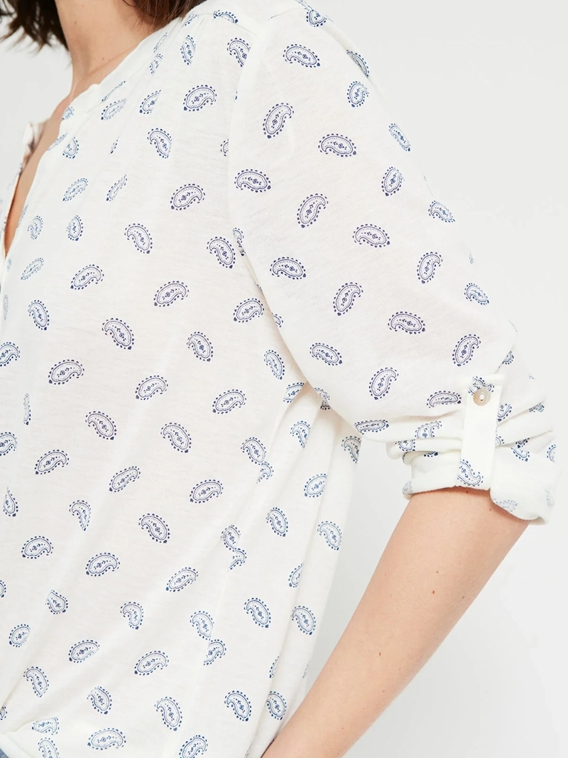 POLERA MUJER AZIZ MANGA 3/4 ESTAMPADA - 4