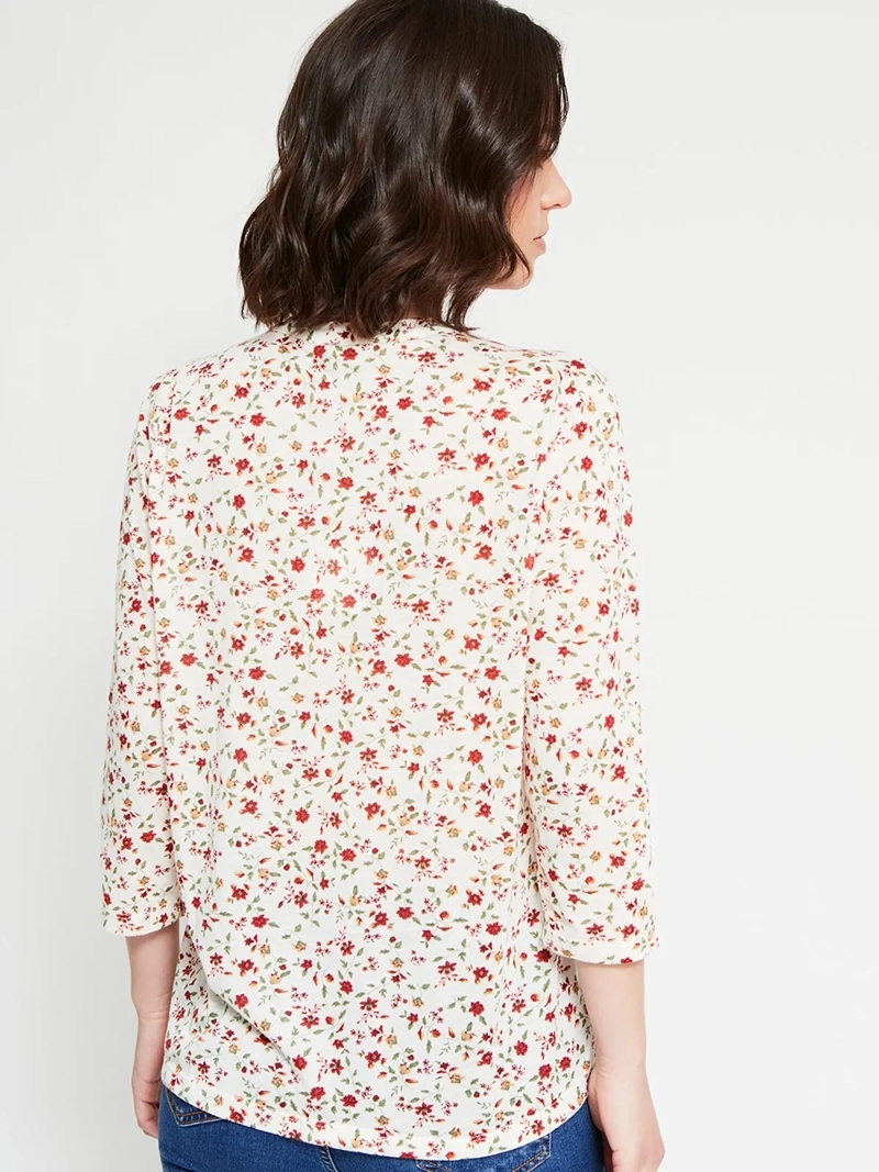 POLERA MUJER AZIZ MANGA 3/4 ESTAMPADA - 3