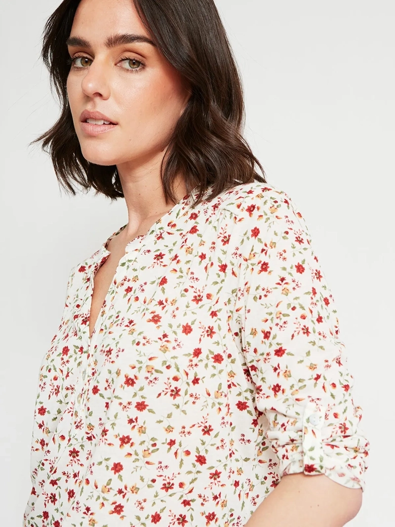 POLERA MUJER AZIZ MANGA 3/4 ESTAMPADA - 4