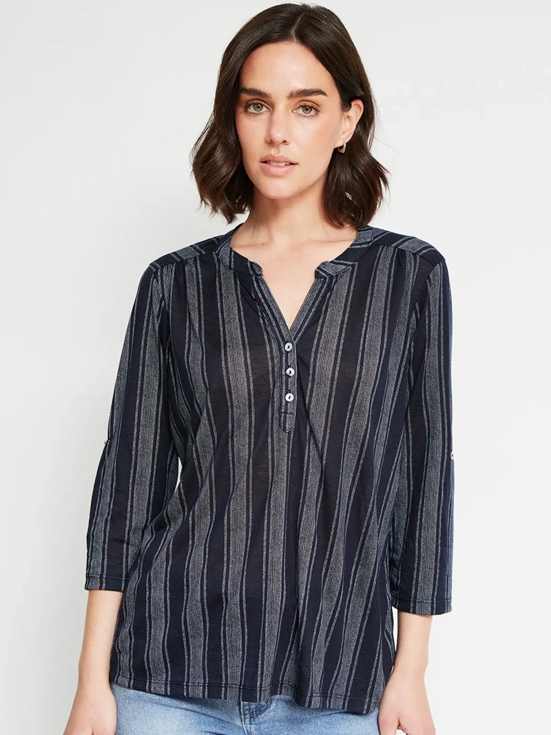 POLERA MUJER AZIZ MANGA 3/4 ESTAMPADA - 2