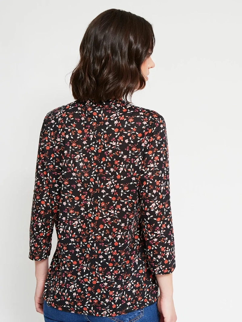 POLERA MUJER AZIZ MANGA 3/4 ESTAMPADA - 3