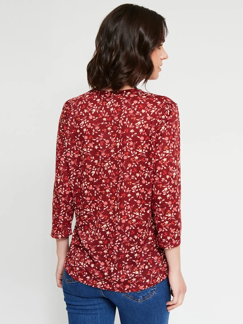 POLERA MUJER AZIZ MANGA 3/4 ESTAMPADA - 3
