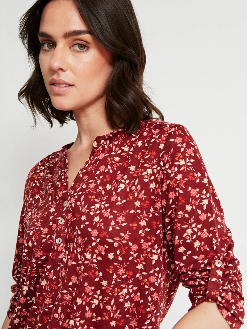 POLERA MUJER AZIZ MANGA 3/4 ESTAMPADA - 4