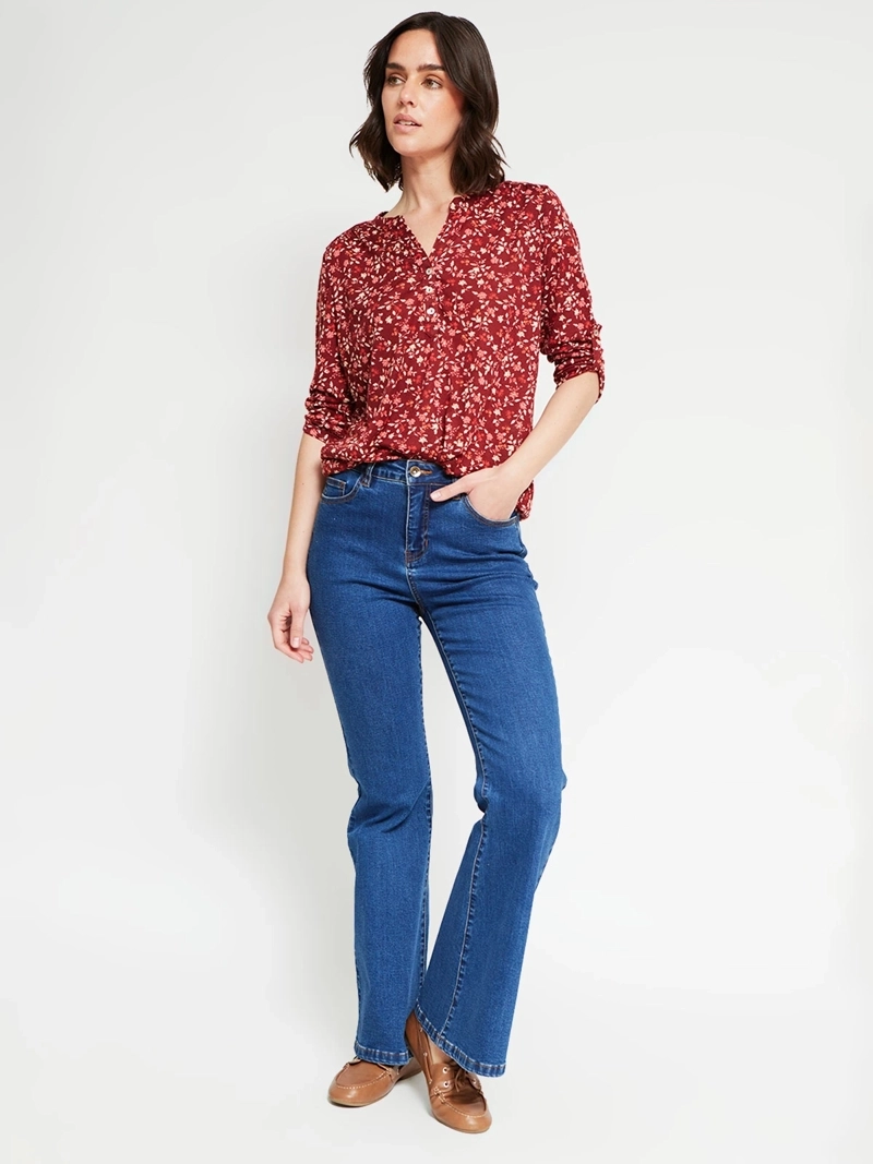 POLERA MUJER AZIZ MANGA 3/4 ESTAMPADA - 5