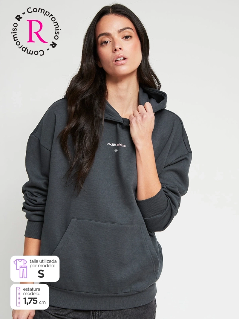 POLERÓN MUJER INDEX ALGODÓN MANGA LARGA HOODIE - 1