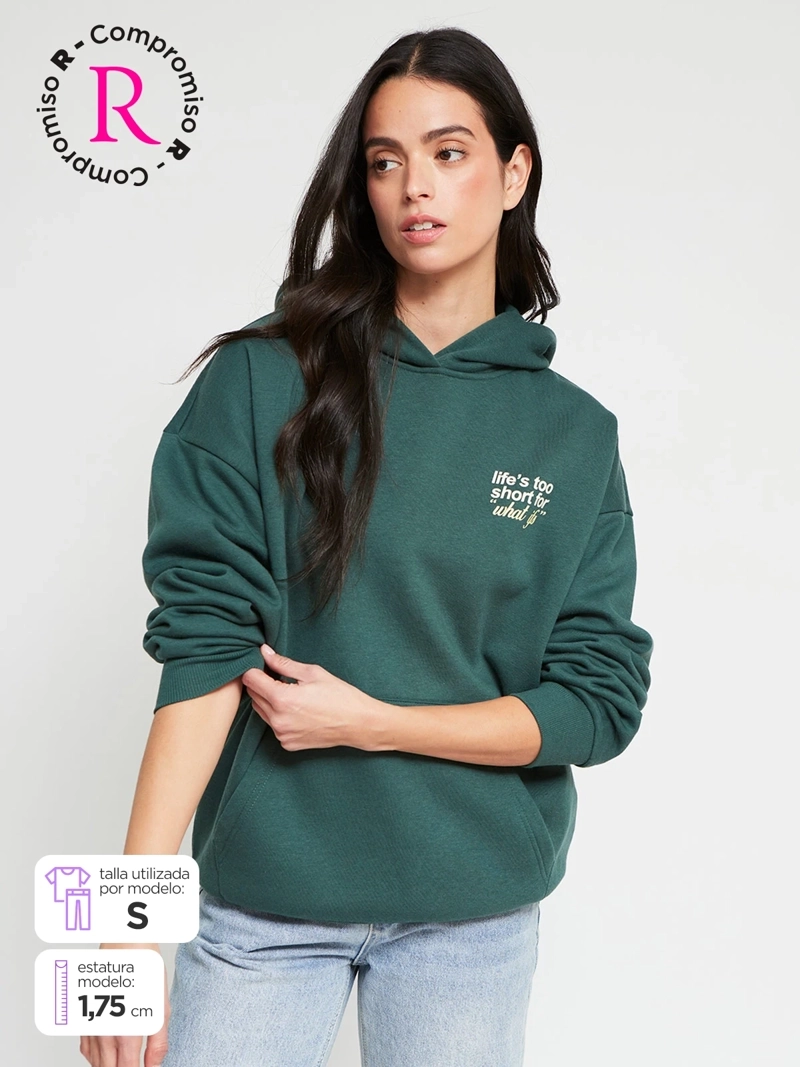 POLERÓN MUJER INDEX ALGODÓN MANGA LARGA HOODIE - 1