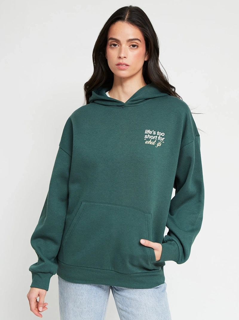 POLERÓN MUJER INDEX ALGODÓN MANGA LARGA HOODIE - 2