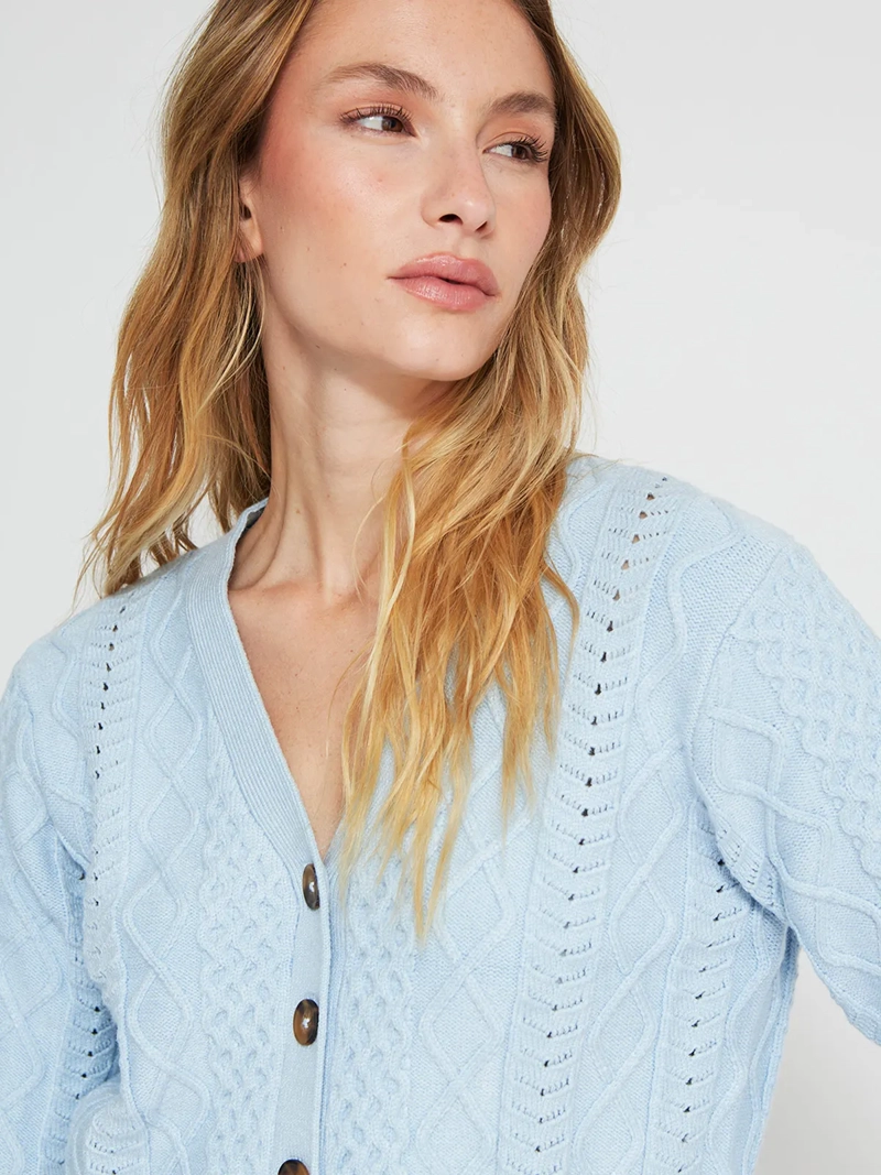 CARDIGAN MUJER INDEX TRENZADO - 3