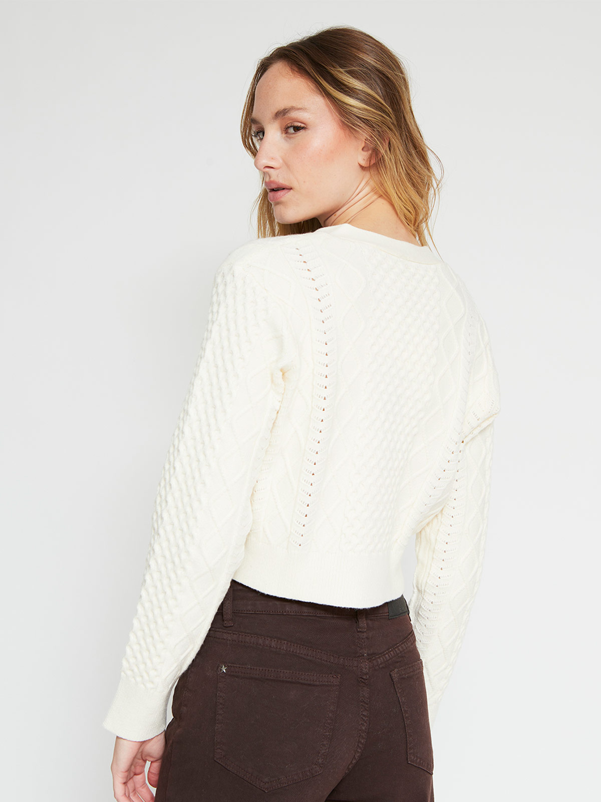 CARDIGAN MUJER INDEX TRENZADO - 2