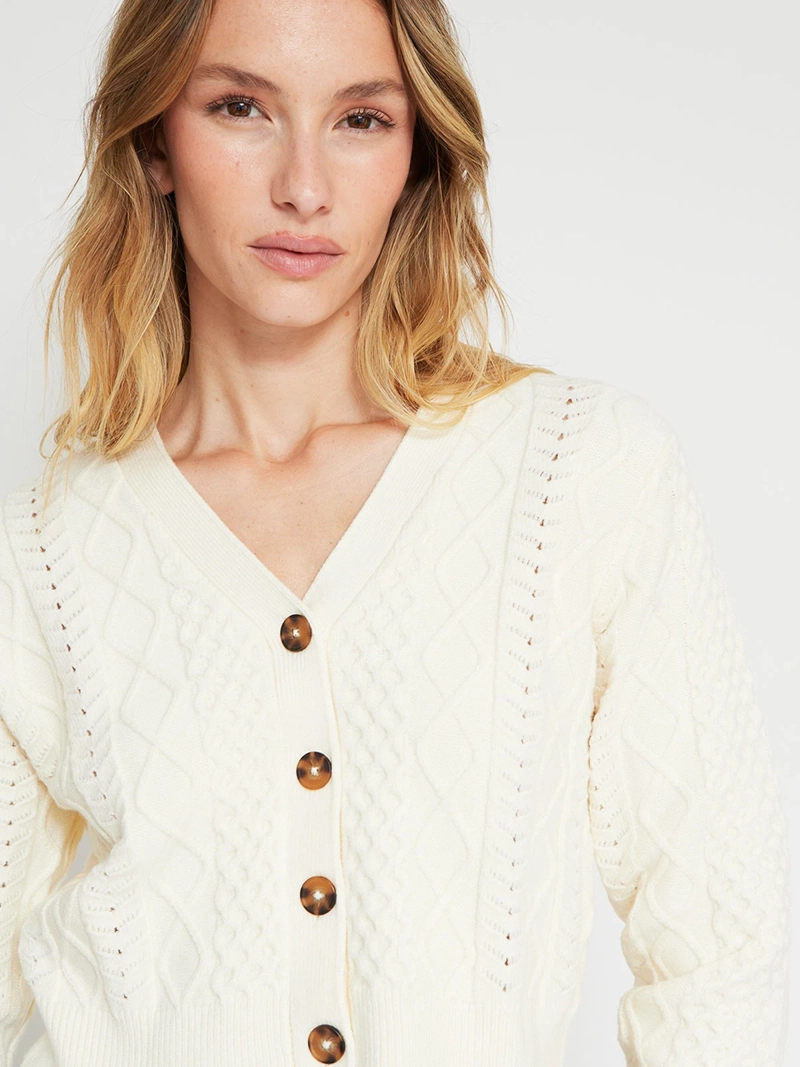 CARDIGAN MUJER INDEX TRENZADO - 3