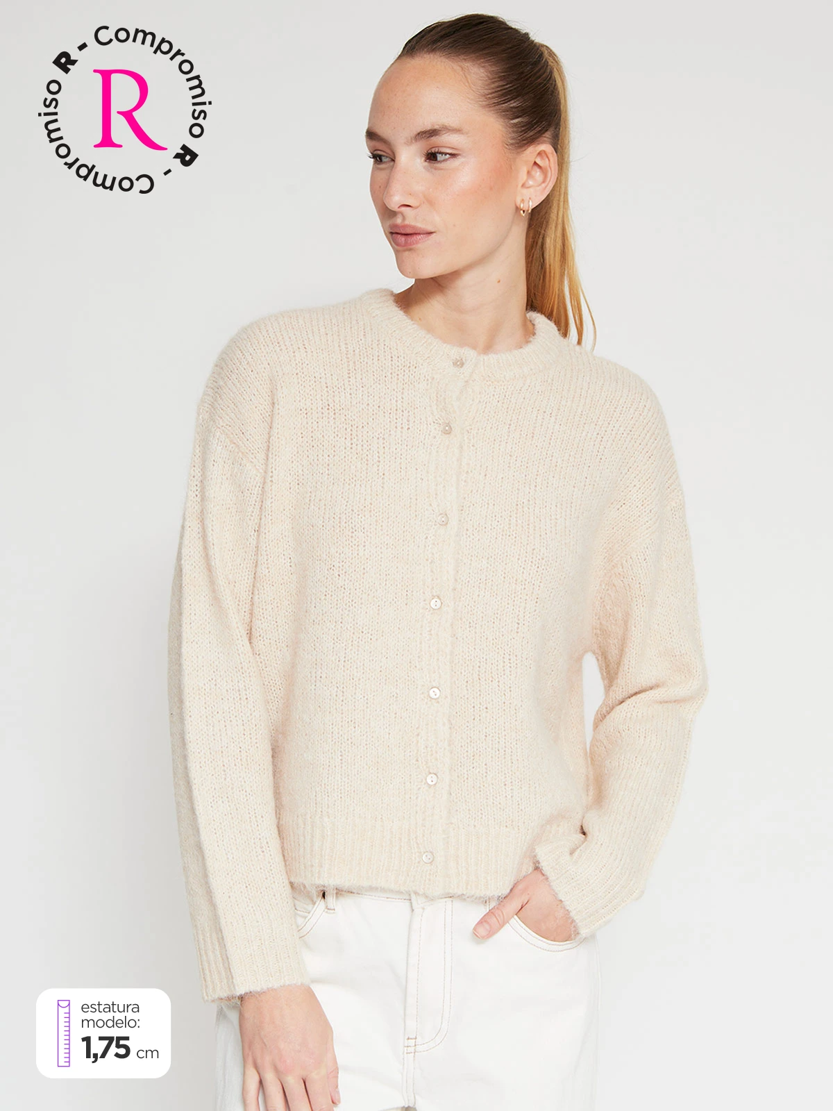 CARDIGAN MUJER INDEX JASPEADO - 1