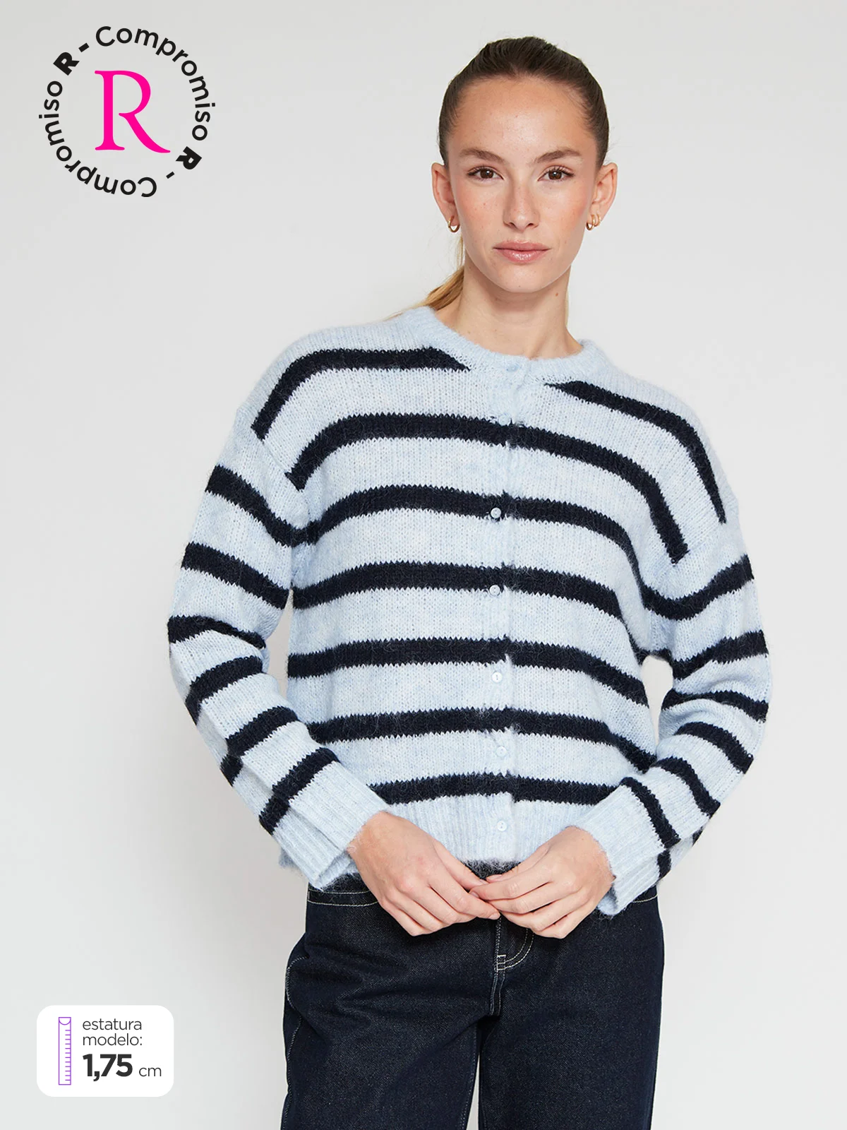 CARDIGAN MUJER INDEX JASPEADO - 1