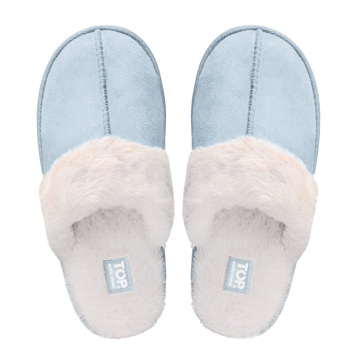 PANTUFLAS MUJER TOP CELESTE - 1
