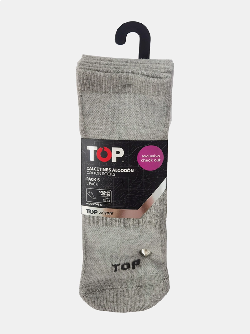 PACK X5 CALCETINES HOMBRE TOP ALGODÓN  - 5