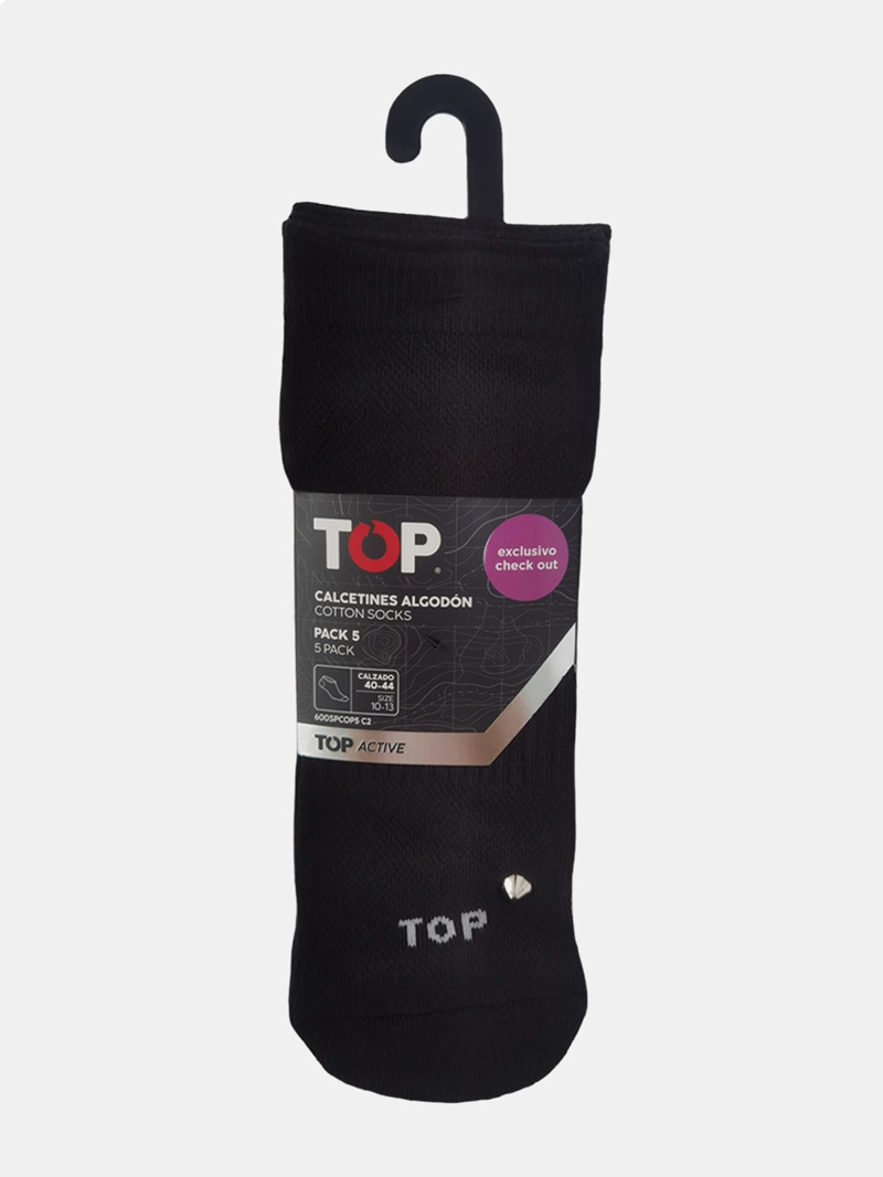 PACK X5 CALCETINES HOMBRE TOP ALGODÓN  - 2