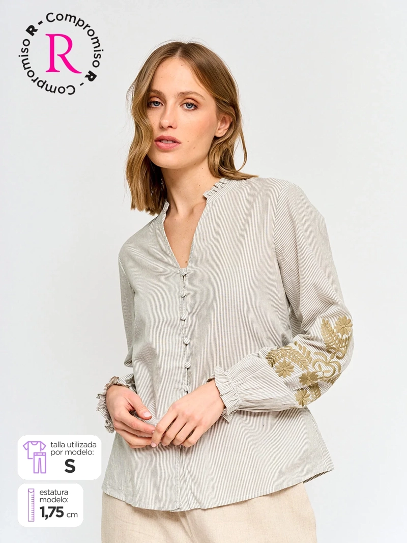 BLUSA MUJER REGATTA ALGODÓN MANGA LARGA VUELOS - 1